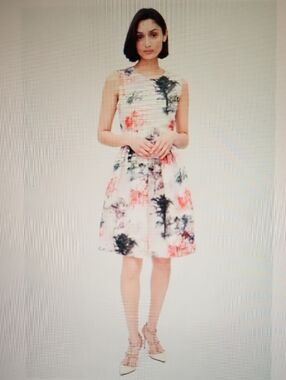 RED VALENTINO: Pretty Abstract Parisian Gate Fit And Flare Dress